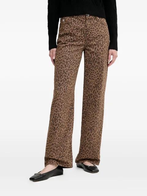 leopard-print denim jeans by DKNY
