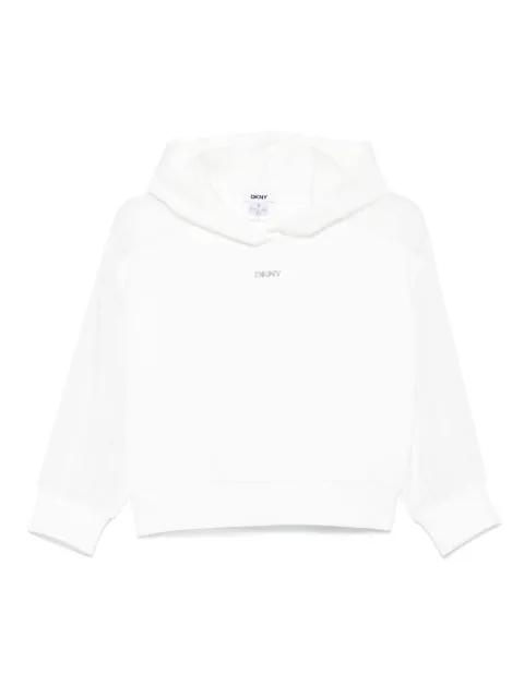logo-appliqué cropped hoodie by DKNY