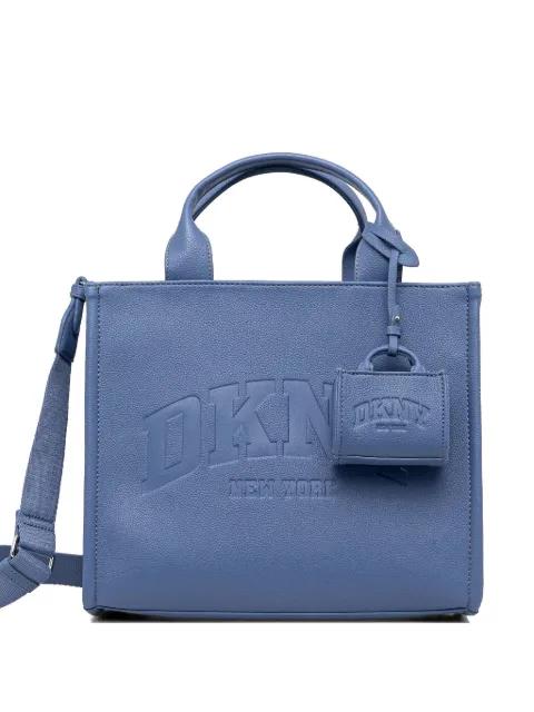 logo-embossed charm tote bag by DKNY