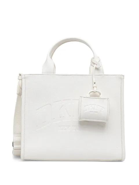 logo-embossed charm tote bag by DKNY