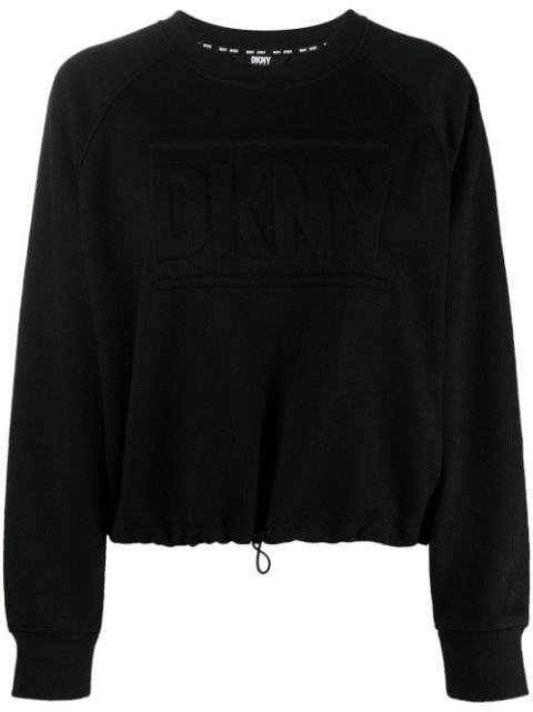 logo-embossed ribbed sweatshirt by DKNY
