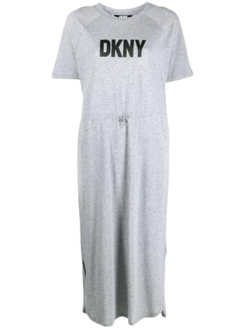 logo-print T-shirt dress by DKNY