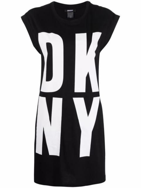 longline logo-print vest top by DKNY