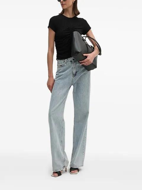 ribbed gathered T-shirt by DKNY