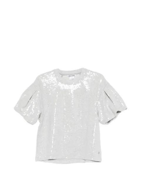 sequins puff-sleeves T-shirt by DKNY