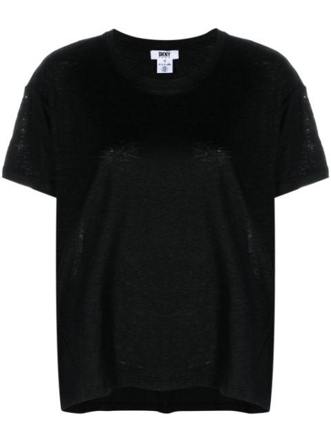 short-sleeve linen T-shirt by DKNY