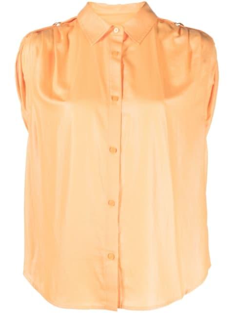 shoulder roll-tab blouse by DKNY