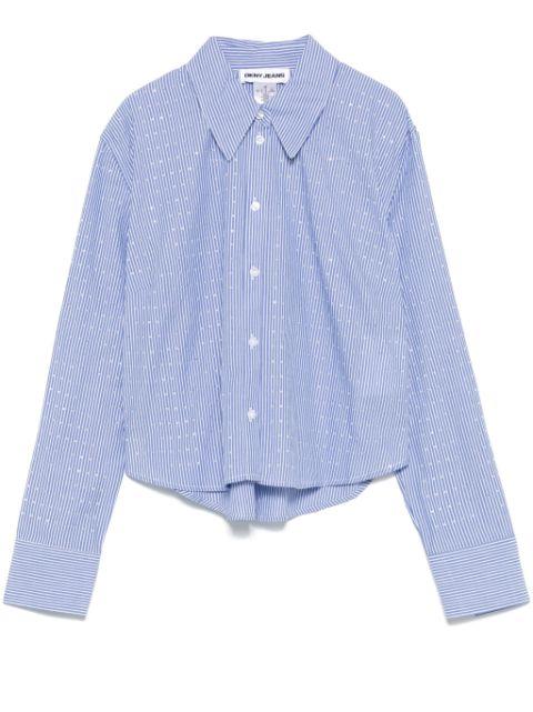 striped poplin shirt by DKNY