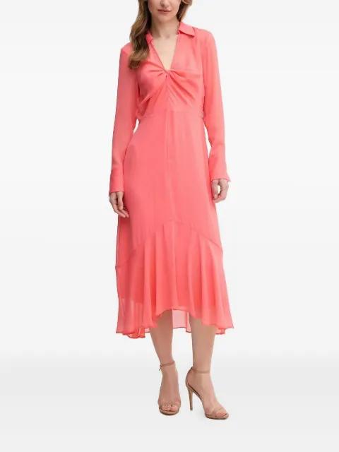 twist-front asymmetric-hem dress by DKNY