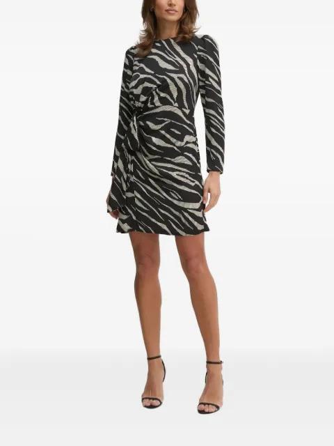 zebra-print puff-sleeve mini dress by DKNY