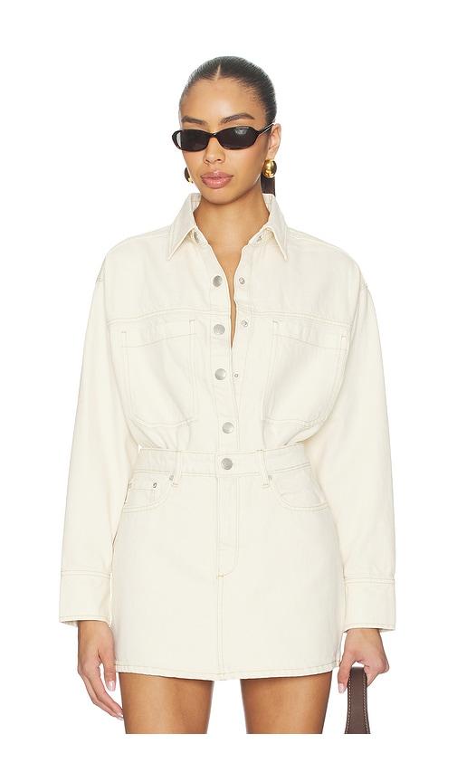 DL1961 Addison Denim Overshirt in Cream by DL1961