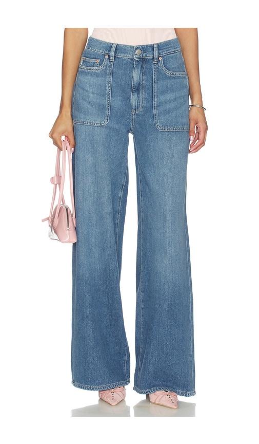 DL1961 DL Aura Hepburn Wide Leg High Rise Jeans in Blue by DL1961