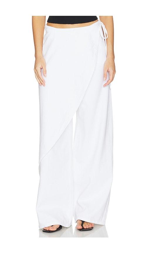 DL1961 DL Aura Zoie Relaxed Wrap Pants in White by DL1961