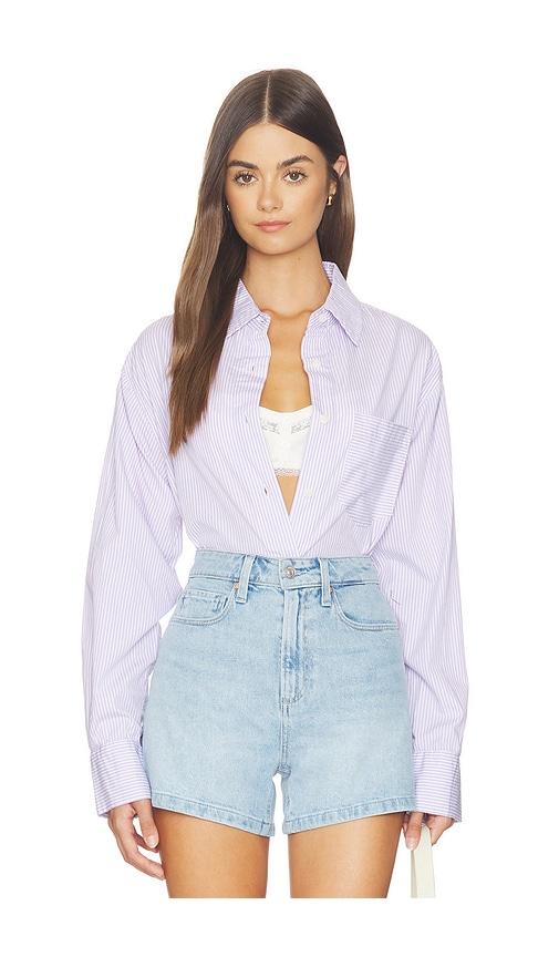 DL1961 DL Faye Oversized Poplin Shirt in Lavender by DL1961