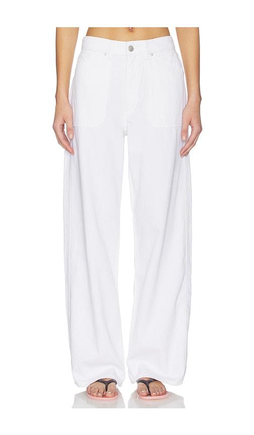 DL1961 DL Taylor Relaxed Barrel High Rise Pants in White by DL1961