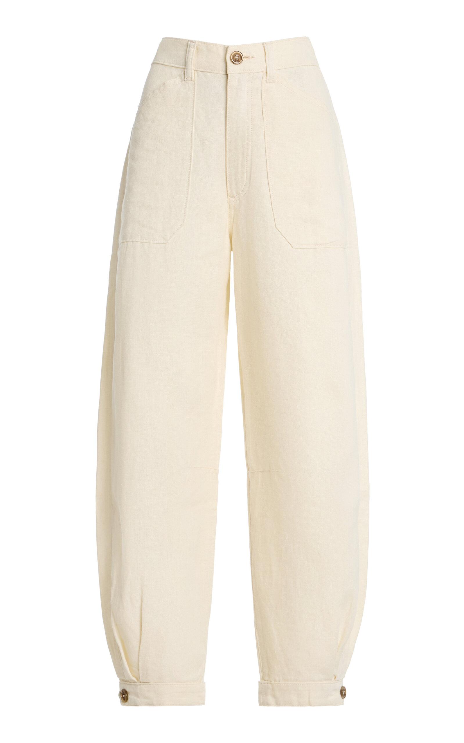DL1961 Taylor Relaxed Barrel High Rise Ankle Linen Pants - Moda Operandi by DL1961