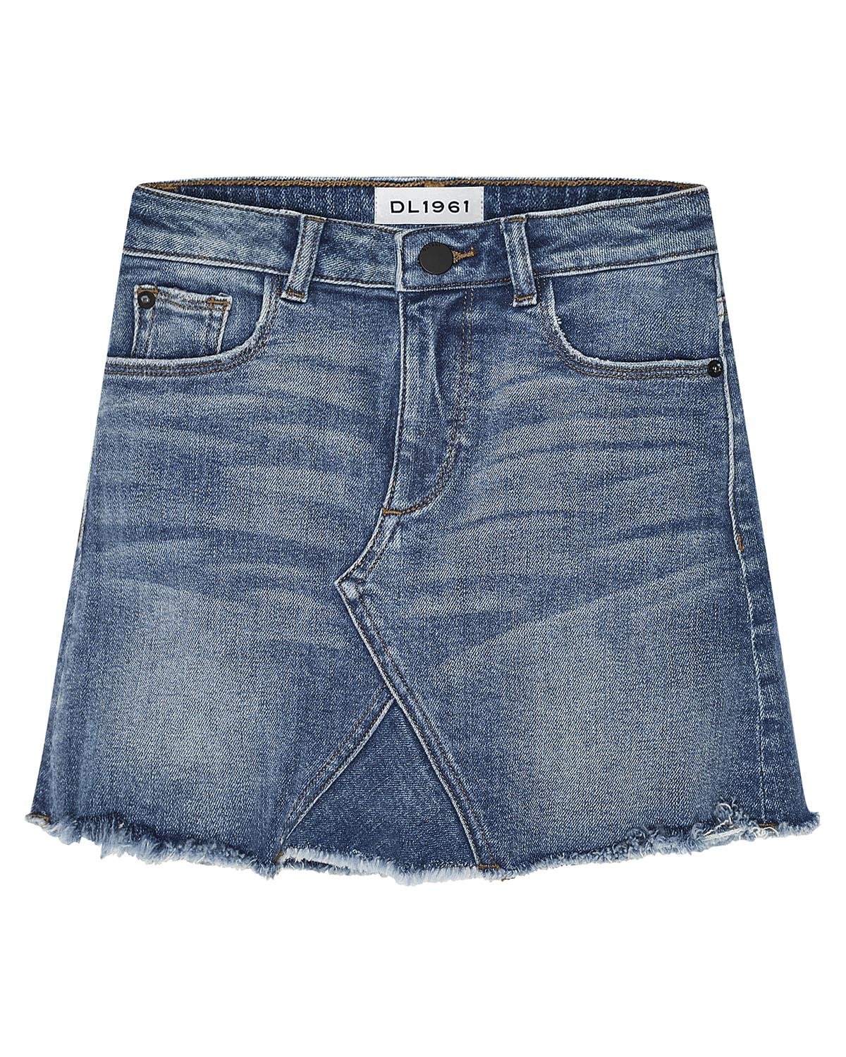 Girls' Jenny Raw-Edge Denim Mini Skirt, Size 7-16 by DL1961