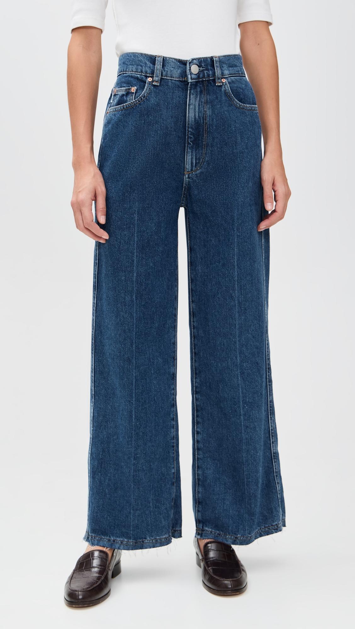 Hepburn Wide Leg High Rise Ankle Jeans by DL1961