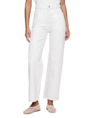 Karmine Refined Wide Leg SculptSystem High Rise Jeans in White by DL1961
