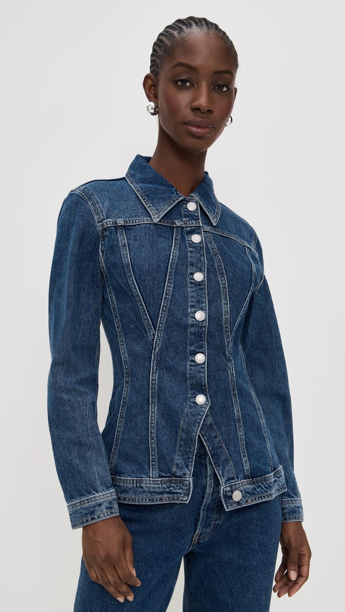 Peplum Long Sleeve Denim Jacket by DL1961