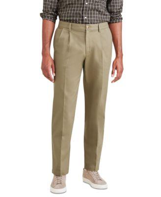 Men's Signature Classic Fit Pleated Iron Free Pants with Stain Defender by DOCKERS