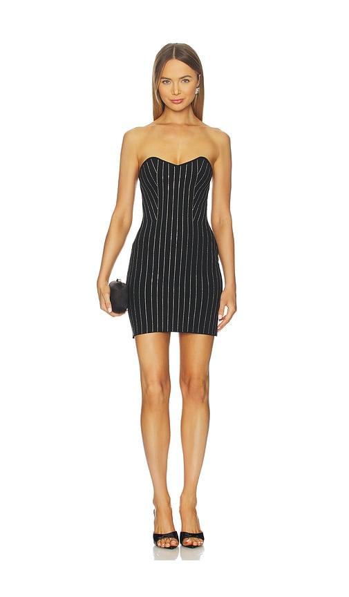 Dodiee Skyla Pinstripe Tube Dress in Black by DODIEE