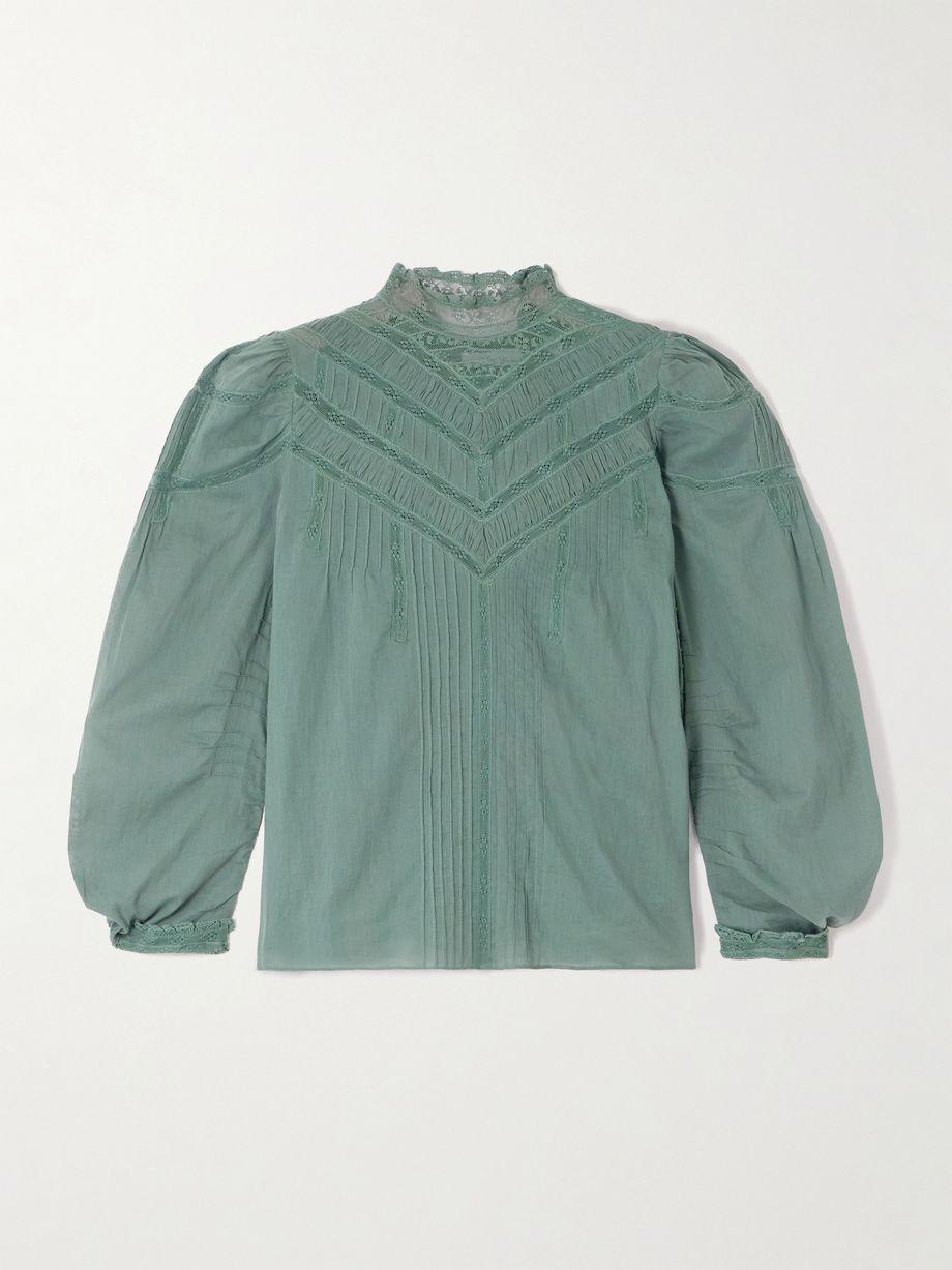 Adelphine crochet-trimmed pintucked organic cotton-voile blouse by DOEN