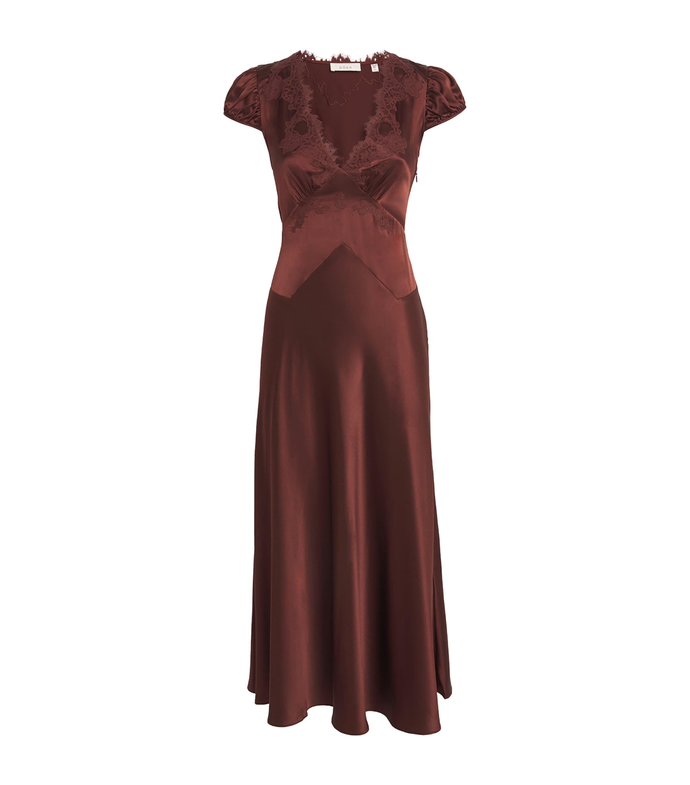 DÔEN Silk-Lace Coraline Midi Dress by DOEN