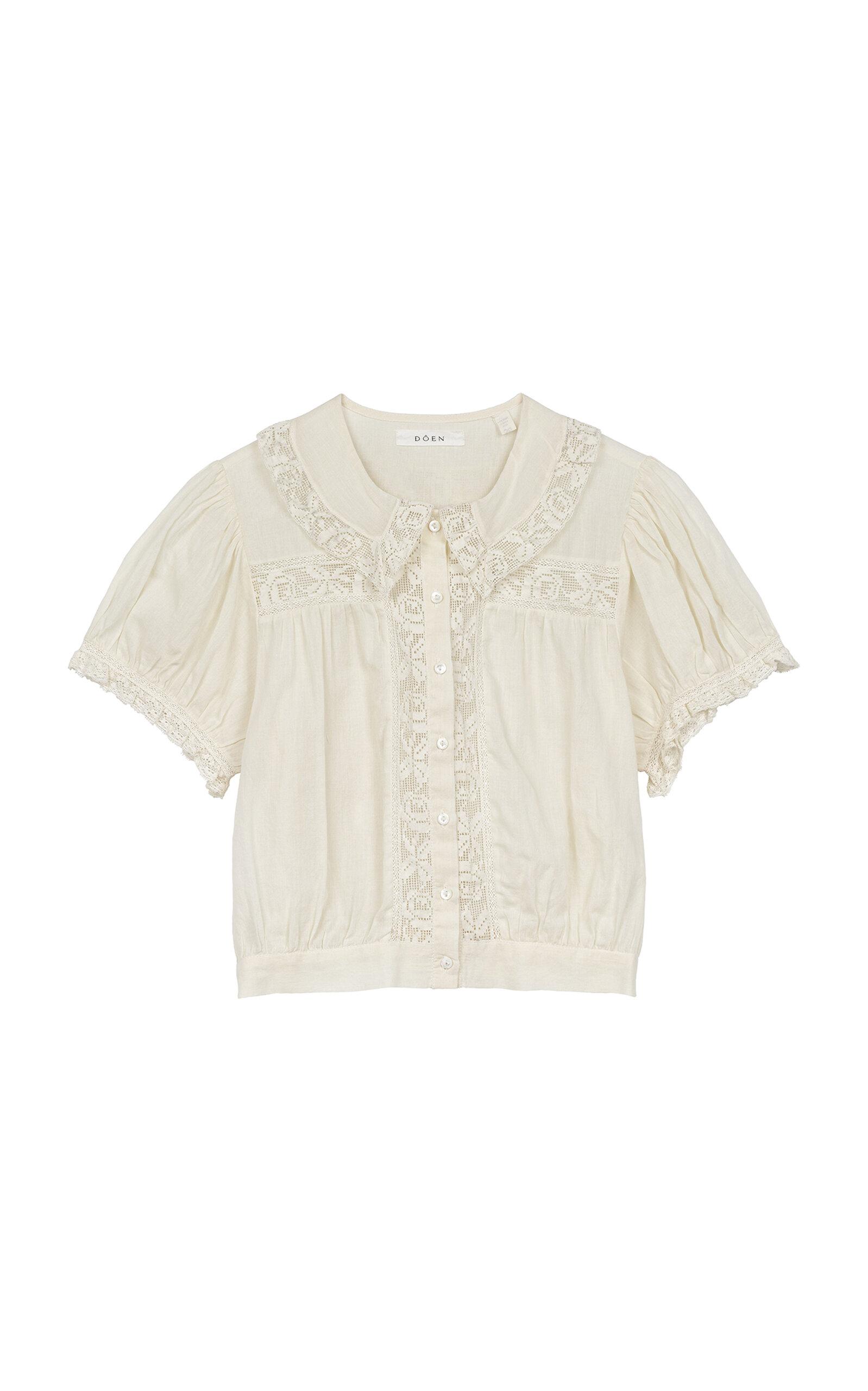 DÔEN - Skylark Embroidered Organic Cotton Top - Off-White - -oda Operandi by DOEN DÔEN - Skylark Embroidered Organic Cotton Top - Off-White - -oda Operandi by DOEN