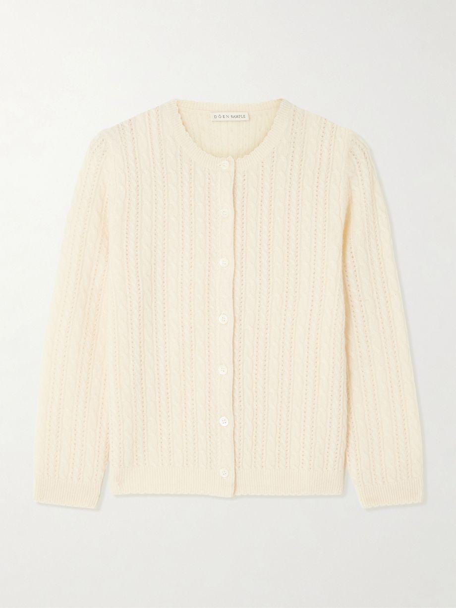 Danae cropped cable-knit cashmere cardigan by DOEN