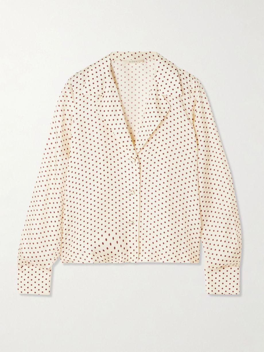 Elene polka-dot silk-blend twill blouse by DOEN