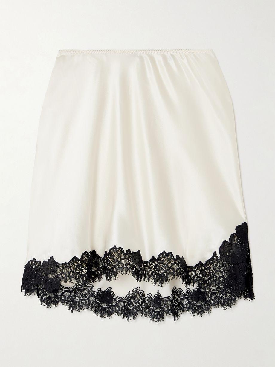 Giuliette lace-trimmed floral-print silk-charmeuse skirt by DOEN