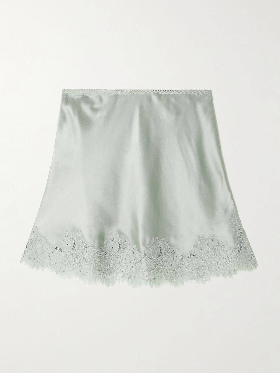 Giuliette lace-trimmed floral-print silk-charmeuse skirt by DOEN