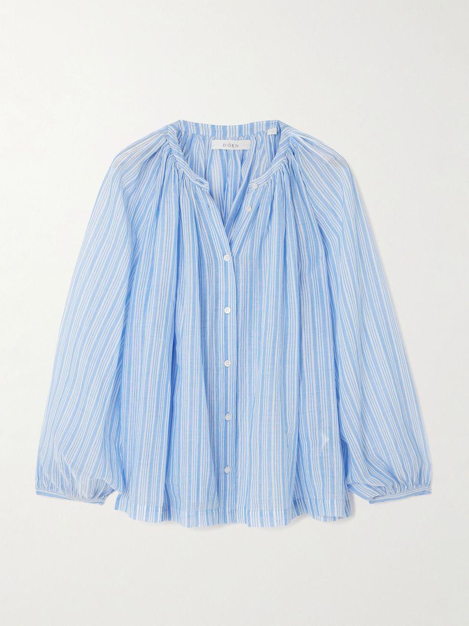 Jonie striped organic cotton-voile blouse by DOEN