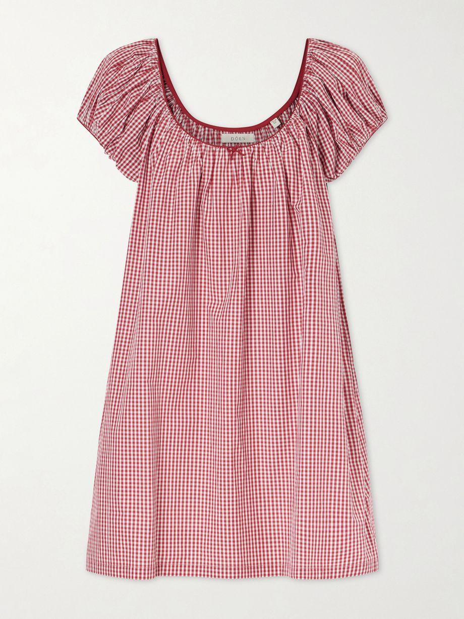 Julia gathered checked organic cotton midi dress by DOEN