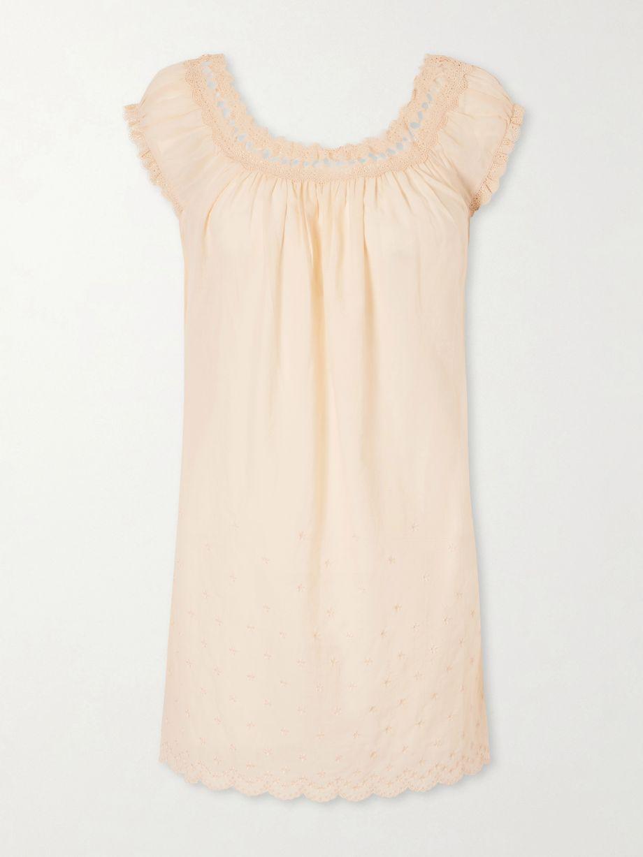 Lelia embroidered organic cotton-voile nightdress by DOEN