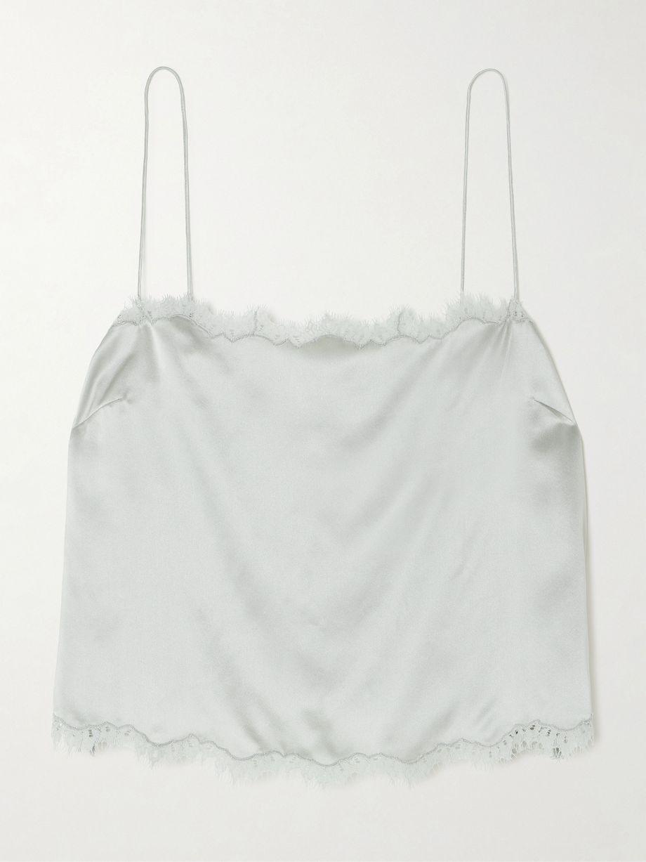 Loure lace-trimmed silk-satin top by DOEN
