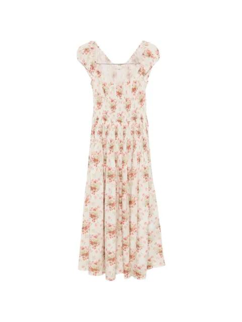 Quinette square-neck flower-print midi dress by DOEN