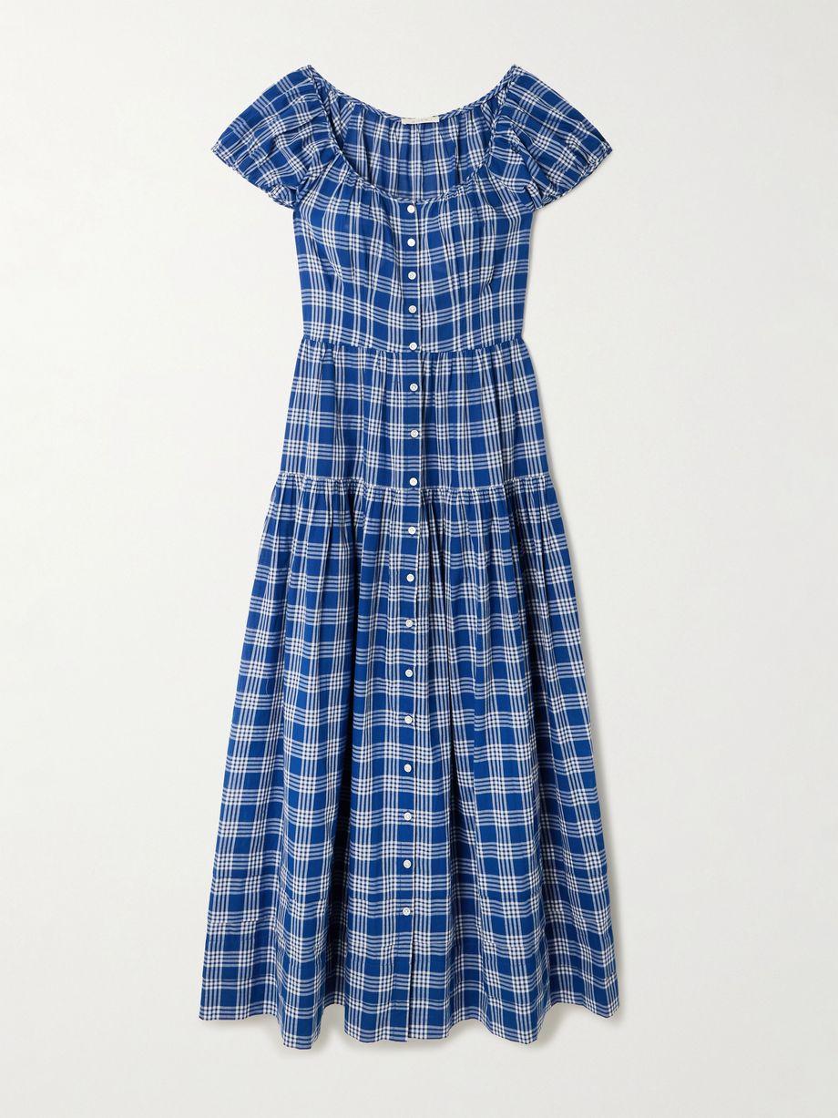 Valenne tiered checked organic cotton midi dress by DOEN