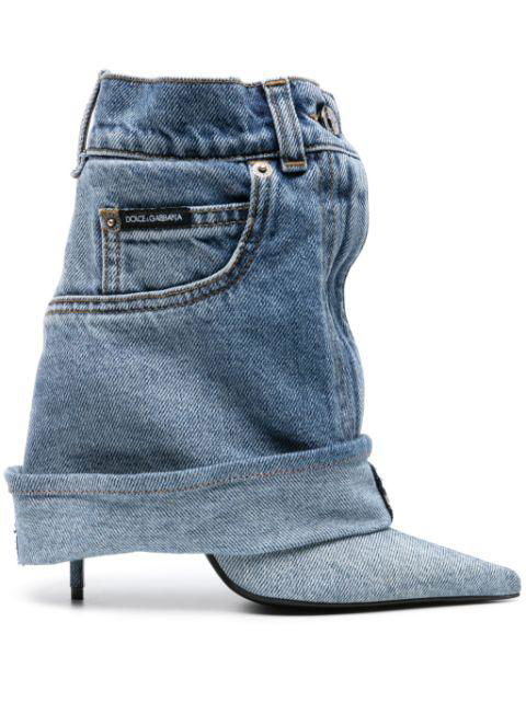 105mm denim ankle boots by DOLCE&GABBANA