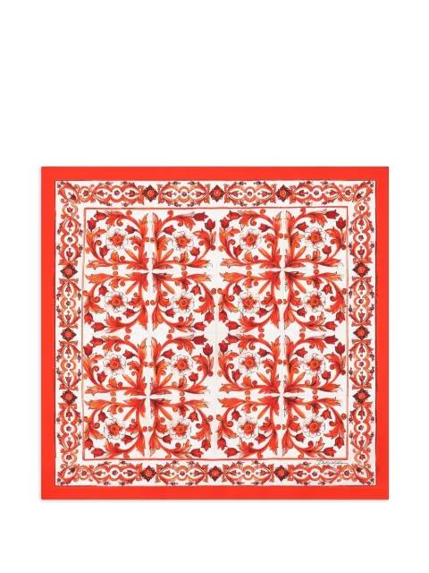 70x70 Majolica-print silk twill scarf by DOLCE&GABBANA