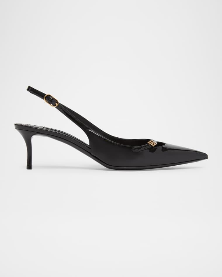 90mm DG Vernice Patent Leather Slingback Pumps by DOLCE&GABBANA