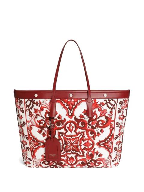 Atene shopping bag in Majolica-print canvas by DOLCE&GABBANA