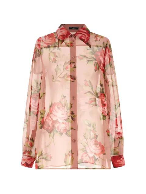 Bouquet Rose silk shirt by DOLCE&GABBANA