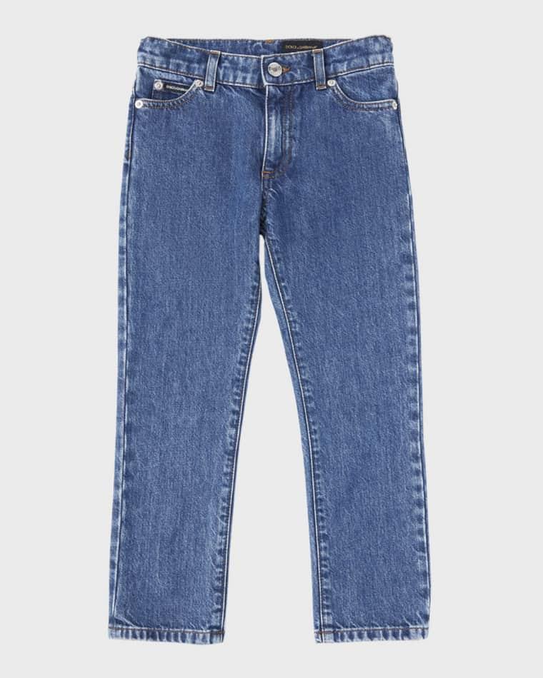 Boy's 5-Pocket Jeans with Back Plaque by DOLCE&GABBANA