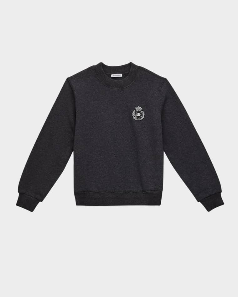 Boy's Crewneck Sweatshirt W Crest Patch, Size 4-6 by DOLCE&GABBANA