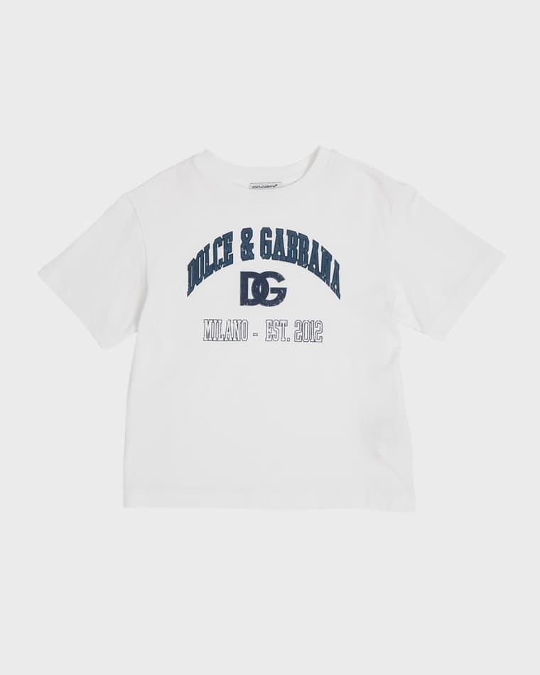 Boy's Faded Varsity Logo-Print T-Shirt, Size 8-14 by DOLCE&GABBANA