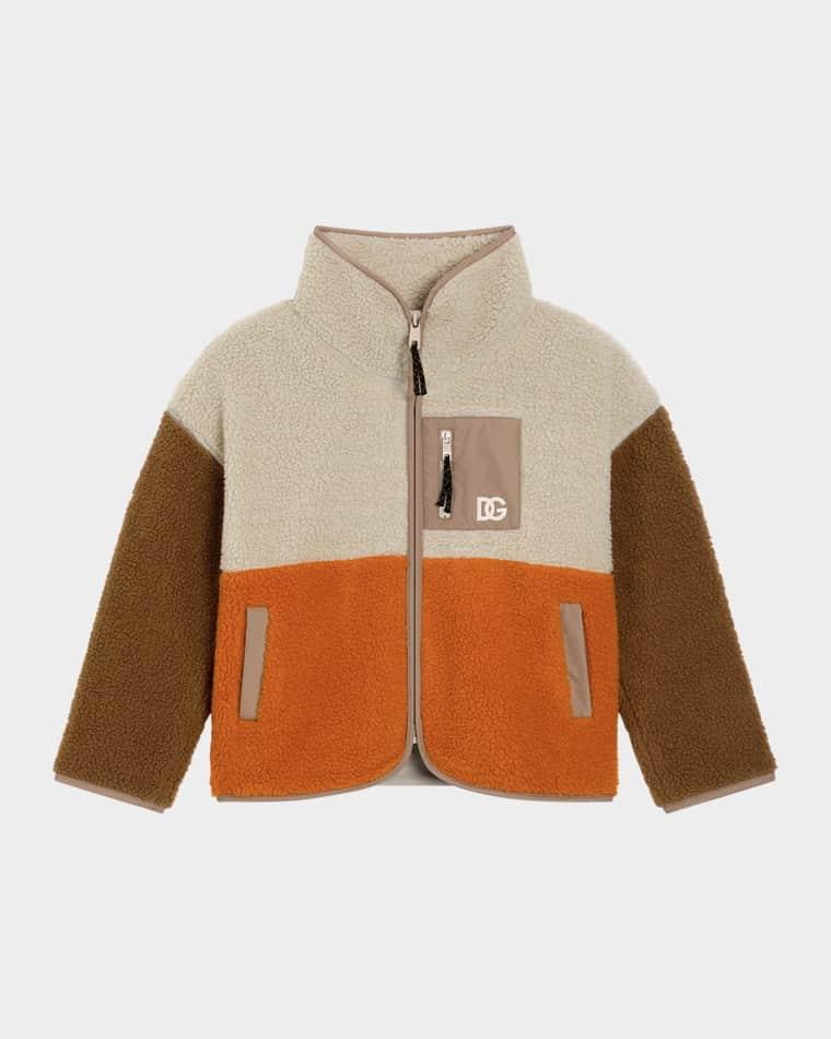Boy's Teddy Fleece Colorblock Jacket by DOLCE&GABBANA