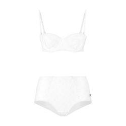 Broderie anglaise high-waisted bikini by DOLCE&GABBANA
