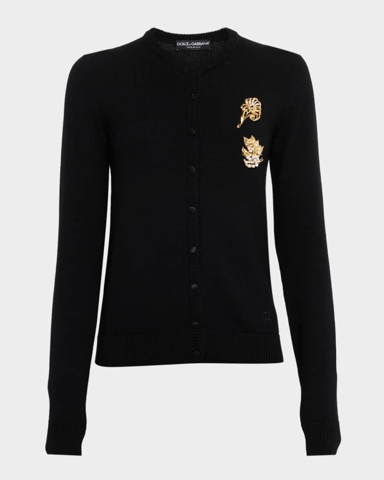 Brooch Crewneck Cardigan by DOLCE&GABBANA